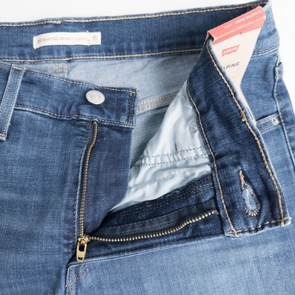 Levi's 311 Shaping Skinny Capris Womens 31 Lapis Dark Wash Mid Rise A00860004 - Picture 9 of 16